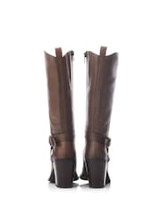 Moda in Pelle Serana Block Heel Long Buckle Boots - Image 3 of 4