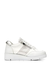 Blanco - Zapatillas de cuña con cremallera lateral Ambienne de Moda In Pelle - Imagen 1 de 3