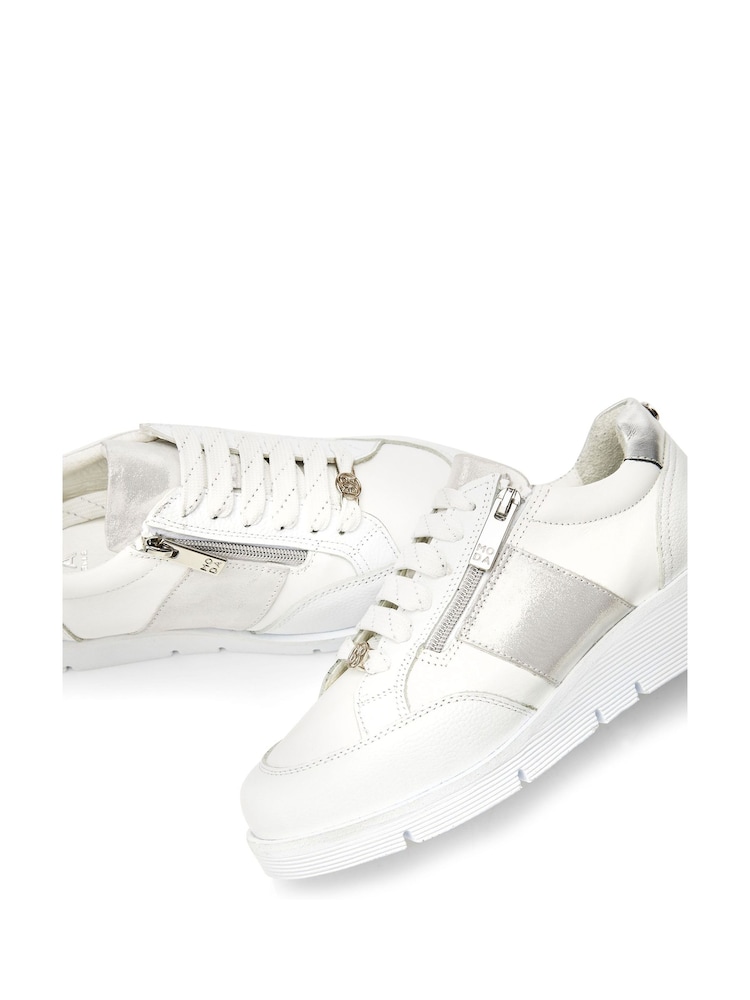 Blanco - Zapatillas de cuña con cremallera lateral Ambienne de Moda In Pelle - Imagen 3 de 3
