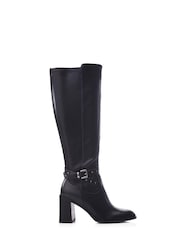 Moda in Pelle Umah Smart Heeled Long Pu Boots With Zip - Image 2 of 5
