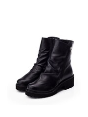 Moda in Pelle Calandra Rouched Front Outside Zip Ankle  Boots - Image 2 of 4