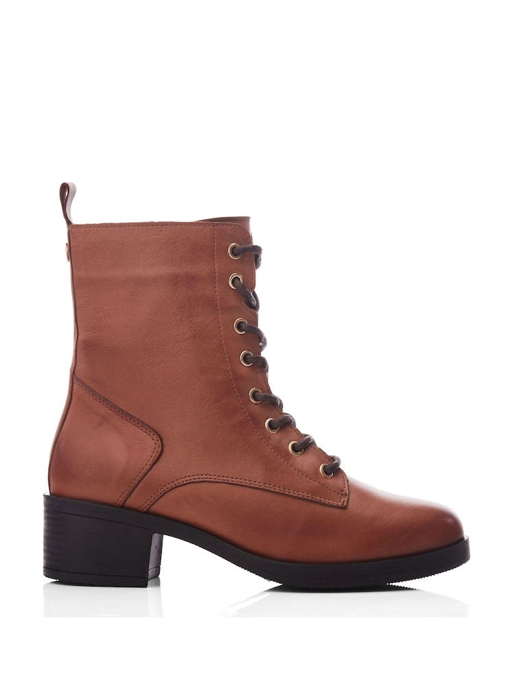 Moda in Pelle Calia Lace-Up Leather Ankle Boots - Image 1 of 4
