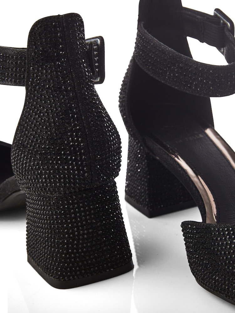 Moda in Pelle Kadie Block Heel Mid Point 2 Part D'Orsey Black Shoes - Image 4 of 4