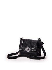 Moda in Pelle Charlotte  Black Studded Cross-Body Flap Bag - Image 1 of 3