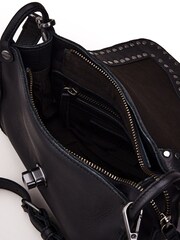 Moda in Pelle Charlotte  Black Studded Cross-Body Flap Bag - Image 2 of 3