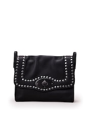 Moda in Pelle Charlotte  Black Studded Cross-Body Flap Bag - Image 3 of 3