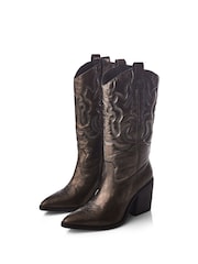 Moda in Pelle Leahannie Pointed Toe High Western Boots - Image 2 of 3