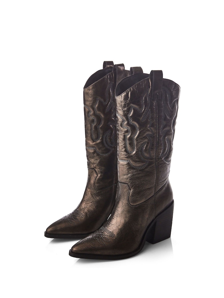 Moda in Pelle Leahannie Pointed Toe High Western Boots - Image 2 of 3