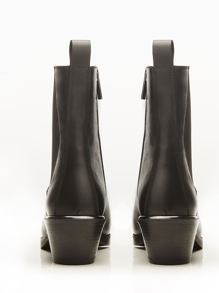 Schwarz - Moda in Pelle Kaela Spitze Chelsea-Stiefel mit Blockabsatz - Bild 3 von 3 Schwarz - Moda in Pelle Kaela Spitze Chelsea-Stiefel mit Blockabsatz - Bild 3 von 3