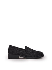 Moda in Pelle Danna Heeled Loafers With Saddle Trim - Image 2 of 5