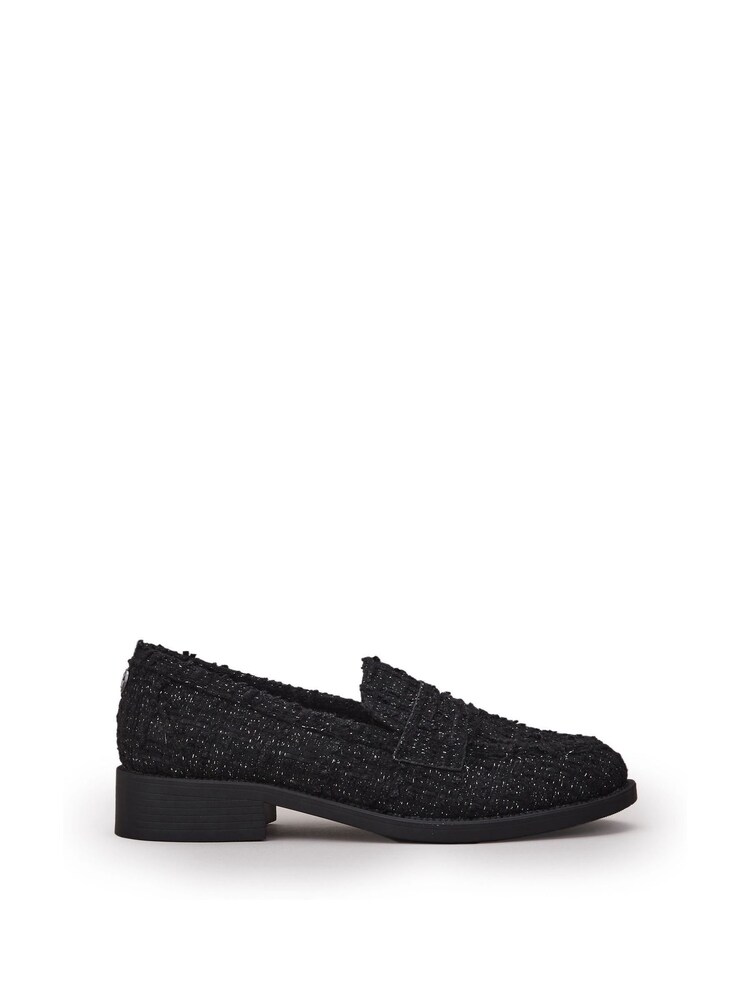 Moda in Pelle Danna Heeled Loafers With Saddle Trim - Image 2 of 5