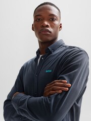 BOSS Blue Cotton Pique Regular Fit Shirt - Image 1 of 6