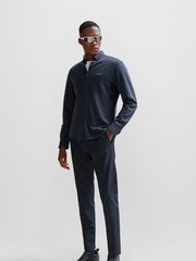 BOSS Blue Cotton Pique Regular Fit Shirt - Image 2 of 6