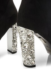 Moda in Pelle Zamaria Over Knee Microsude Black Boots With Feature Heel - Image 4 of 4