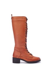 Moda in Pelle Natural Galliana Long Leg Lace-Up Low Heel Boots - Image 1 of 4