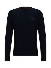 BOSS Dark Blue Box Logo Cashmere Blend Jumper - Image 5 of 5