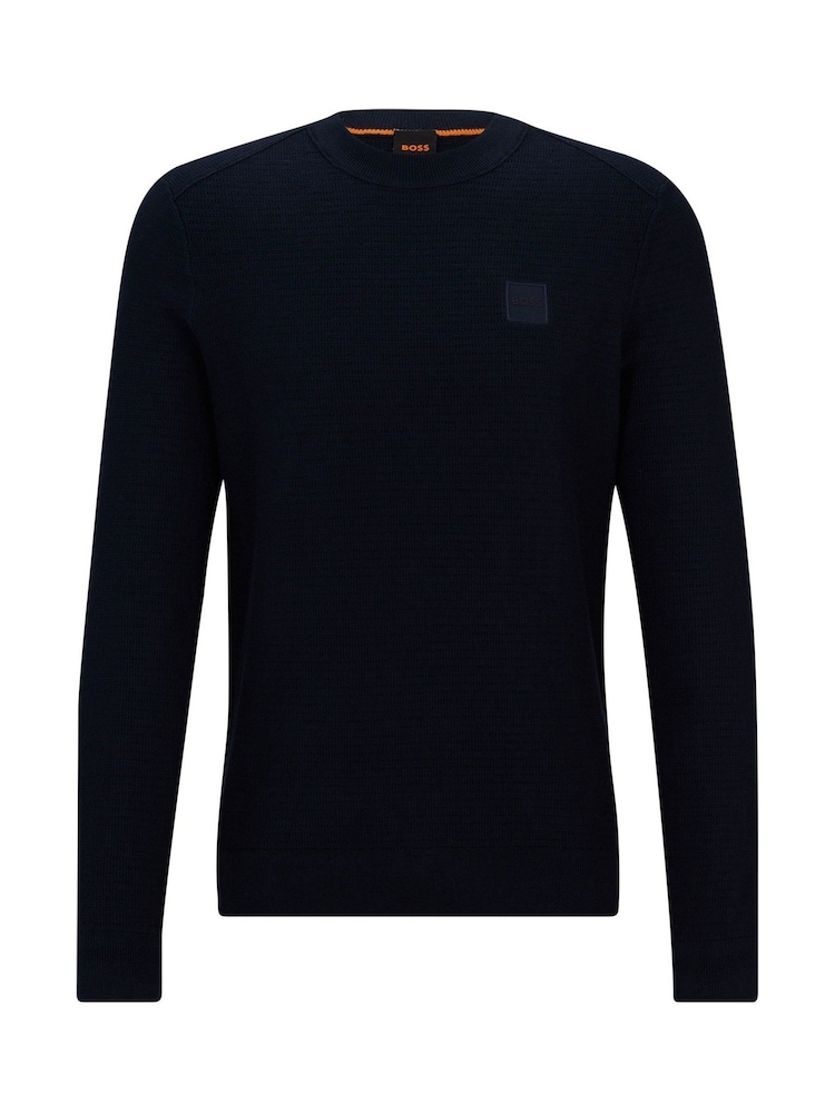 BOSS Dark Blue Box Logo Cashmere Blend Jumper - Image 5 of 5 BOSS Dark Blue Box Logo Cashmere Blend Jumper - Image 5 of 5