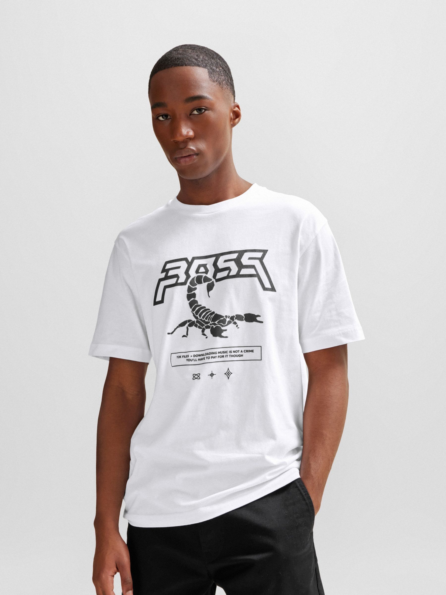 Buy BOSS White Seasonal Scorpion Graphic Regular Fit T-Shirt from Next  Luxembourg