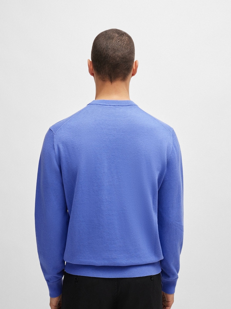 BOSS Purple Cashmere Blend Logo Patch Jumper - Image 2 of 5 BOSS Purple Cashmere Blend Logo Patch Jumper - Image 2 of 5