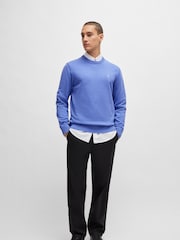 BOSS Purple Cashmere Blend Logo Patch Jumper - Image 3 of 5