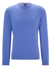 BOSS Purple Cashmere Blend Logo Patch Jumper - Image 5 of 5