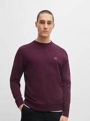BOSS Purple Relaxed Fit 100% Cotton Sweatshirt - Image 1 of 5