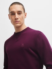 BOSS Purple Relaxed Fit 100% Cotton Sweatshirt - Image 4 of 5