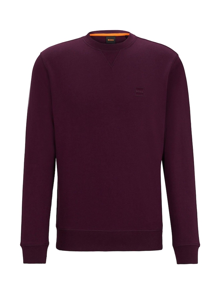 BOSS Purple Relaxed Fit 100% Cotton Sweatshirt - Image 5 of 5