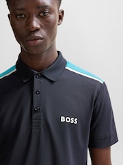 BOSS Black Performance-Stretch Polo Shirt With Contrast Logo - Image 1 of 5