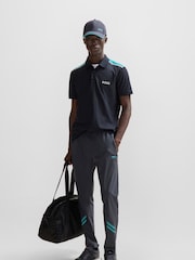 BOSS Black Performance-Stretch Polo Shirt With Contrast Logo - Image 4 of 5
