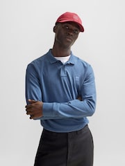 BOSS Mid Blue Paaserby Long Sleeve Polo Shirt - Image 1 of 5