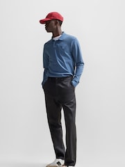 BOSS Mid Blue Paaserby Long Sleeve Polo Shirt - Image 2 of 5