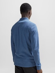 BOSS Mid Blue Paaserby Long Sleeve Polo Shirt - Image 3 of 5