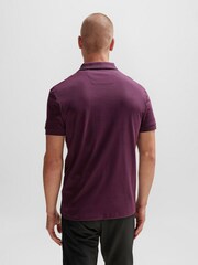 BOSS Burgundy Interlock Slim Fit Sporty Polo Shirt - Image 2 of 7