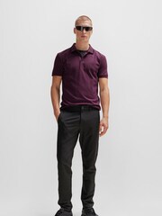 BOSS Burgundy Interlock Slim Fit Sporty Polo Shirt - Image 3 of 7