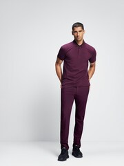 BOSS Burgundy Interlock Slim Fit Sporty Polo Shirt - Image 5 of 7