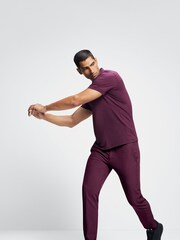 BOSS Burgundy Interlock Slim Fit Sporty Polo Shirt - Image 6 of 7