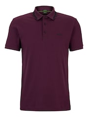 BOSS Burgundy Interlock Slim Fit Sporty Polo Shirt - Image 7 of 7