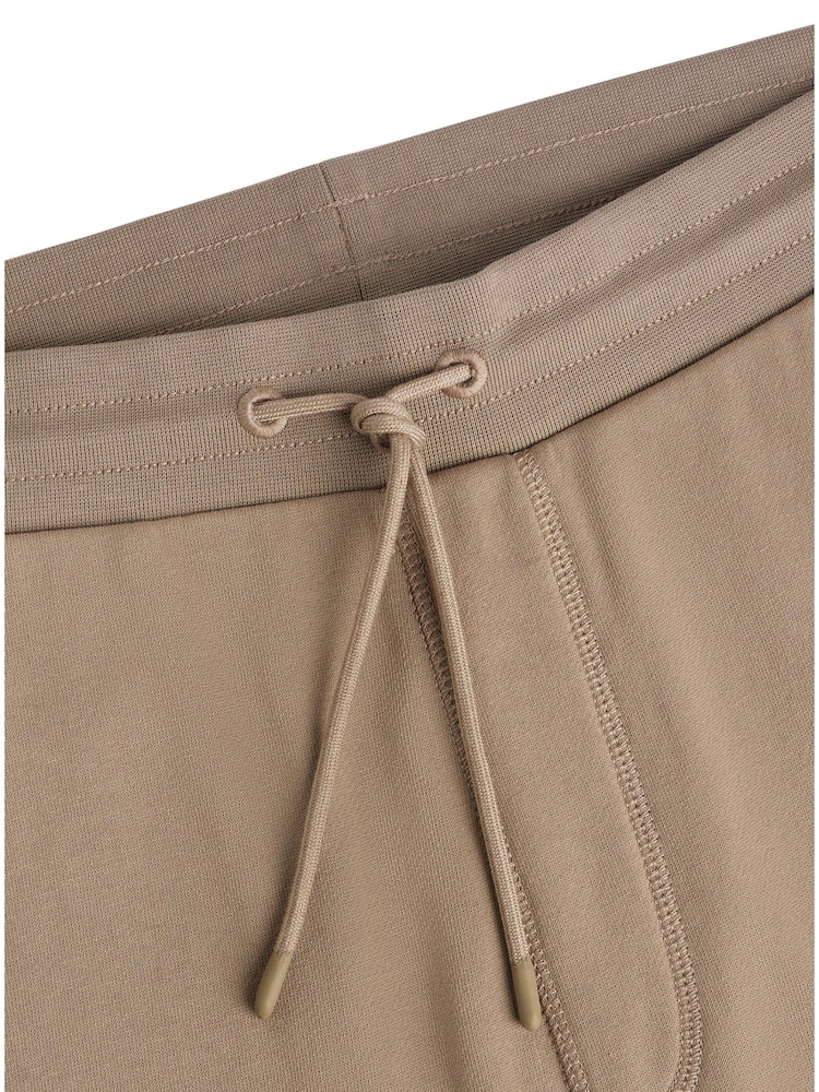 BOSS Beige Logo Patch Cotton Terry Joggers - Image 6 of 6