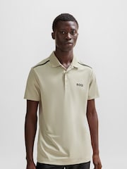 BOSS Natural Performance-Stretch Polo Shirt With Contrast Logo - Image 1 of 5