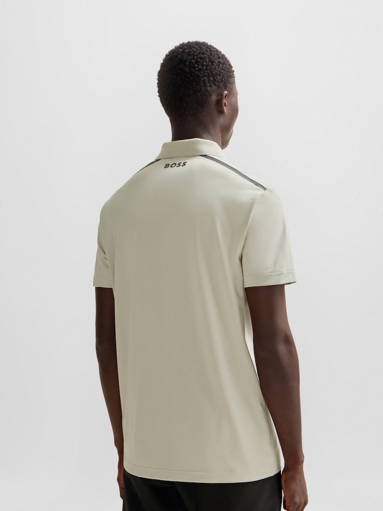 BOSS Natural Performance-Stretch Polo Shirt With Contrast Logo - Image 2 of 5