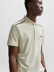 BOSS Natural Performance-Stretch Polo Shirt With Contrast Logo - Image 4 of 5