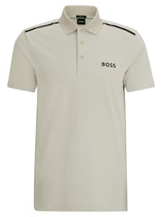 BOSS Natural Performance-Stretch Polo Shirt With Contrast Logo - Image 5 of 5