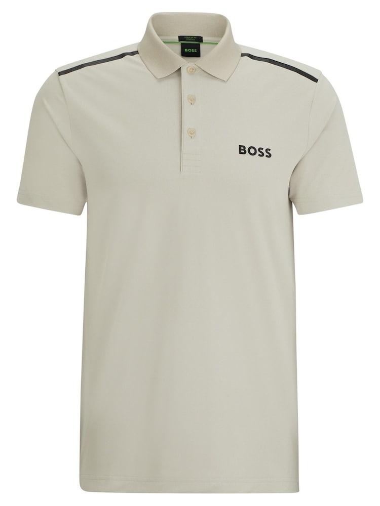 BOSS Natural Performance-Stretch Polo Shirt With Contrast Logo - Image 5 of 5