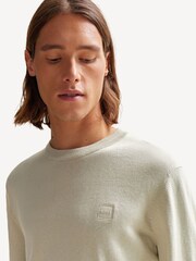 BOSS Cream Kanovano Box Logo Cashmere Blend Jumper - Image 3 of 5