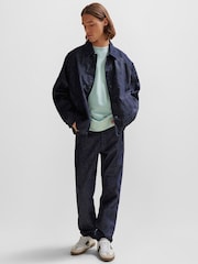BOSS Light Blue Relaxed Fit 100% Cotton Sweatshirt - Image 3 of 5