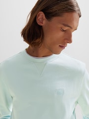 BOSS Light Blue Relaxed Fit 100% Cotton Sweatshirt - Image 4 of 5