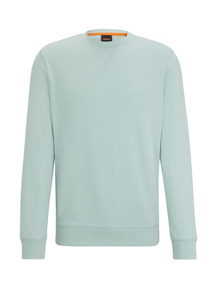 BOSS Light Blue Relaxed Fit 100% Cotton Sweatshirt - Image 5 of 5