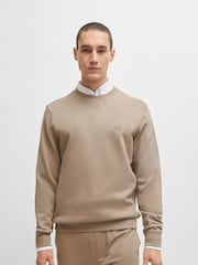 BOSS Brown Relaxed Fit 100% Cotton Sweatshirt - Image 1 of 5