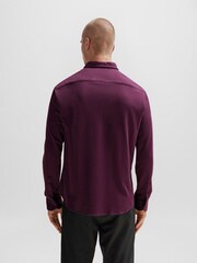 BOSS Purple Regular Fit 100% Cotton Pique Shirt - Image 2 of 6